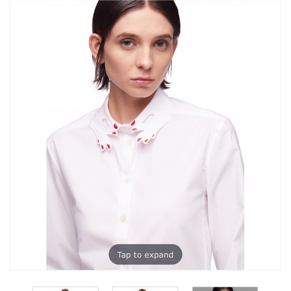 Vivetta hands collared pink stripped shirt